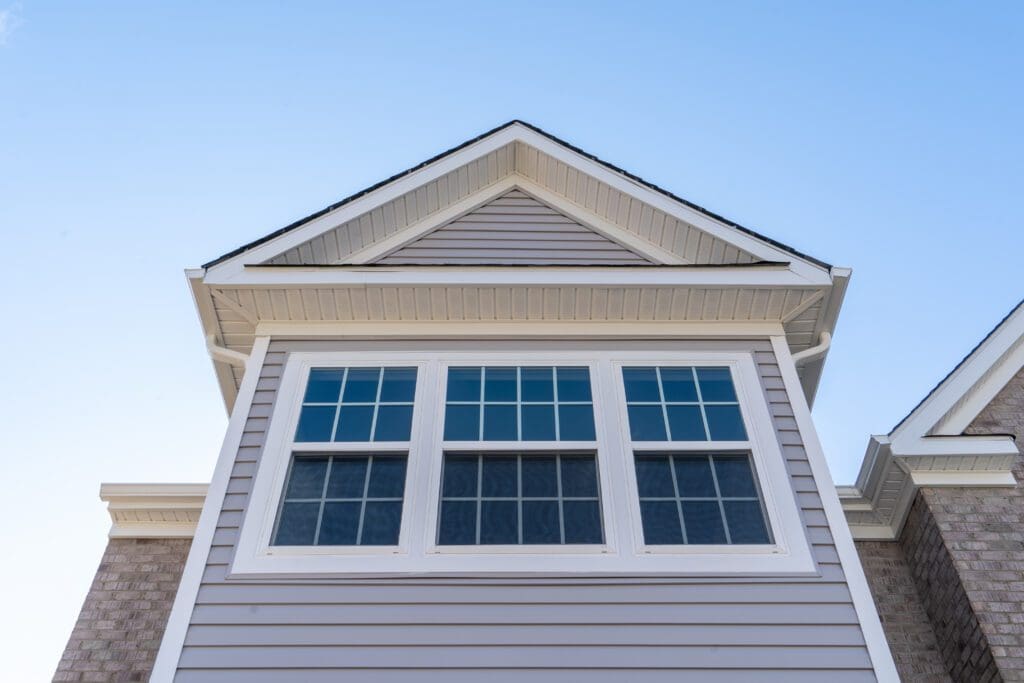 Double hung windows on a home